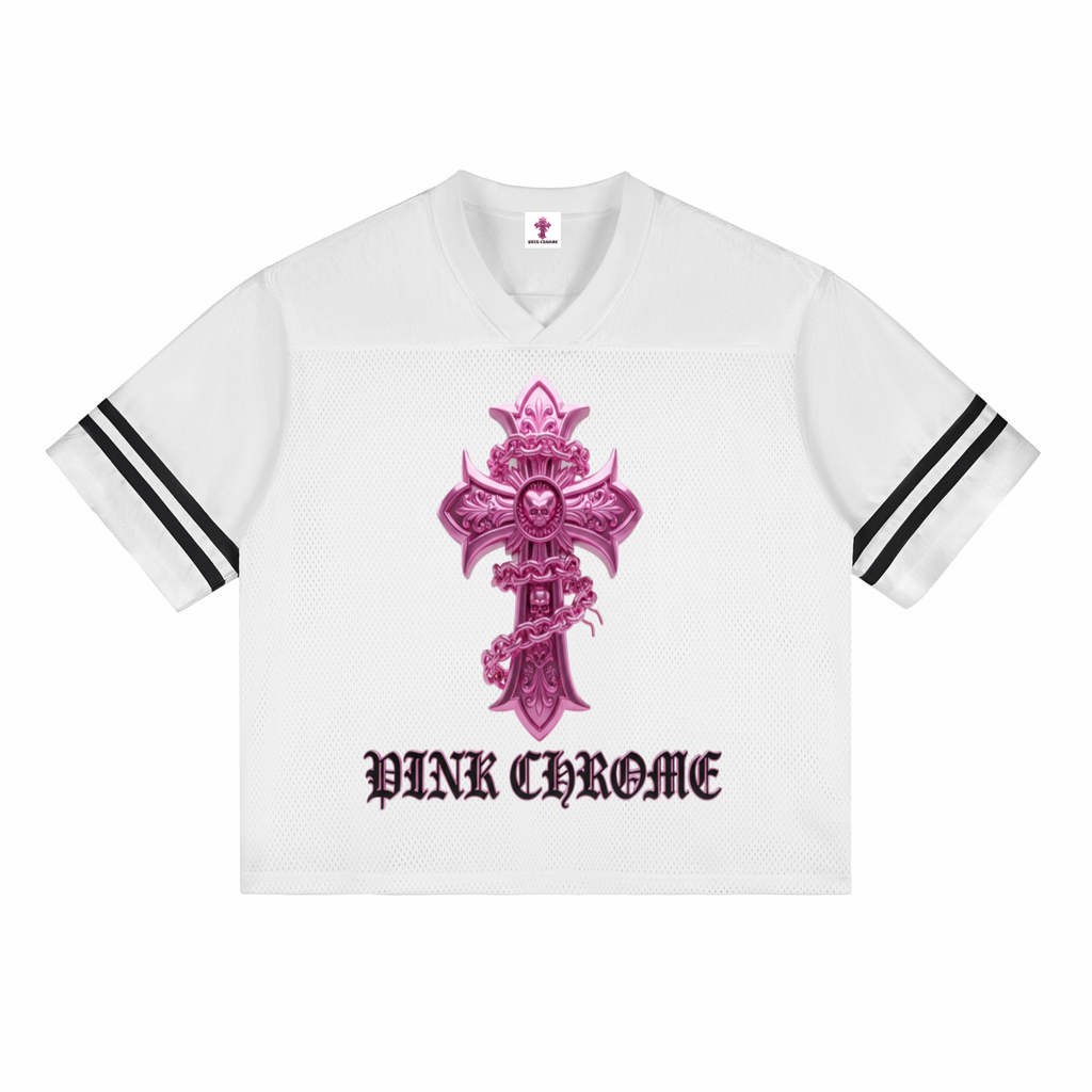 PINK CHROME Taped Mesh T-Shirt