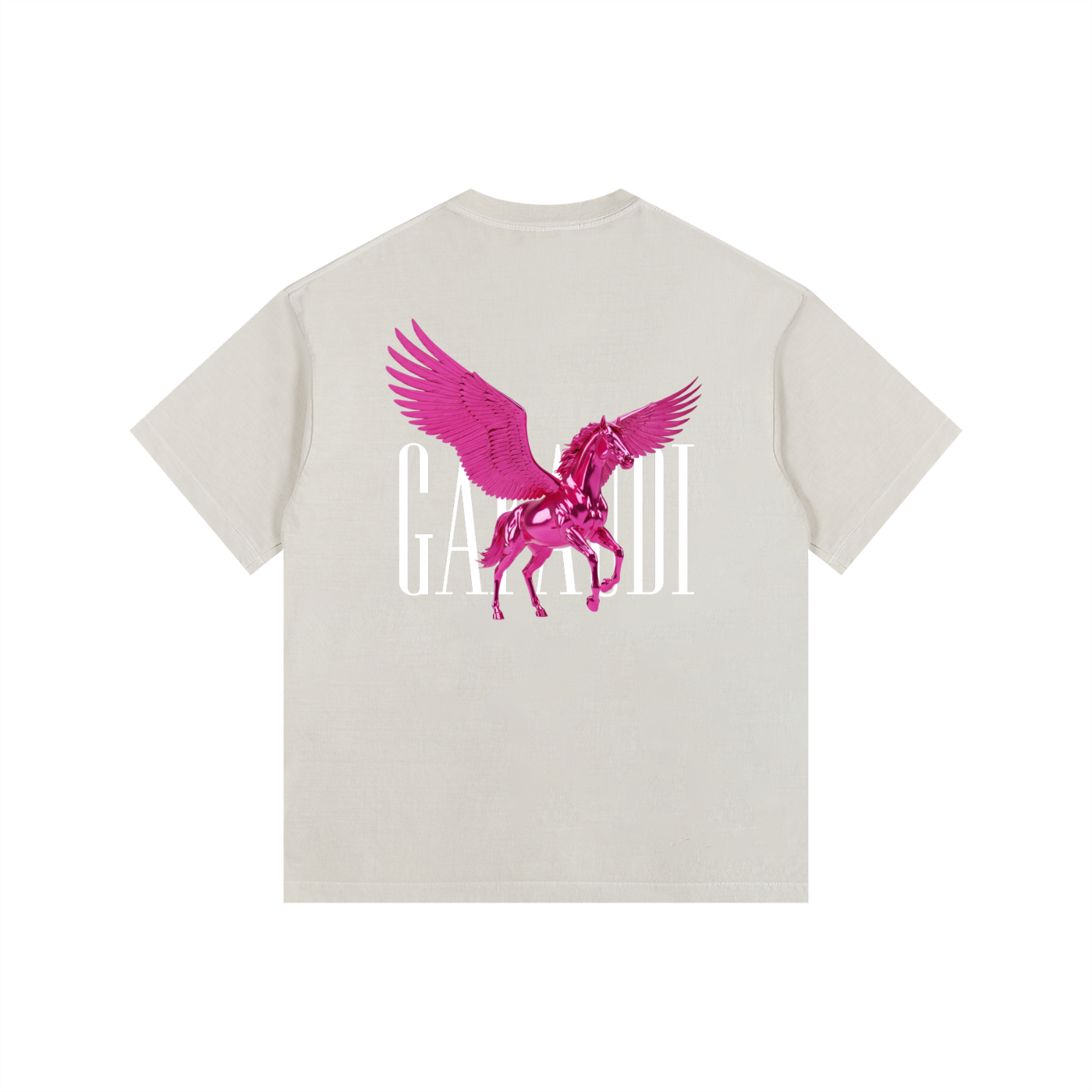 GAFAUDI PINK PEGASUS Vintage Washed Oversized Cotton T-Shirt