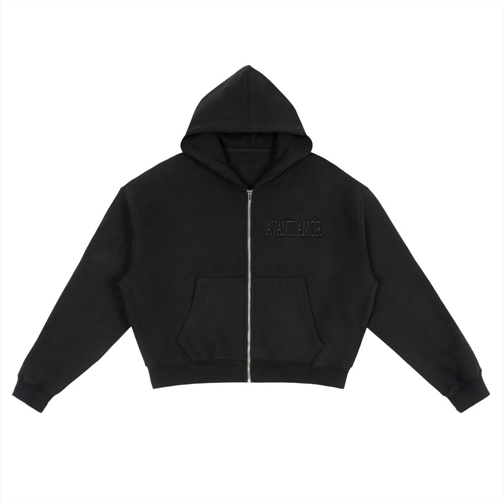 AVANTI AMOR Fleece Zip-Up Boxy Hoodie