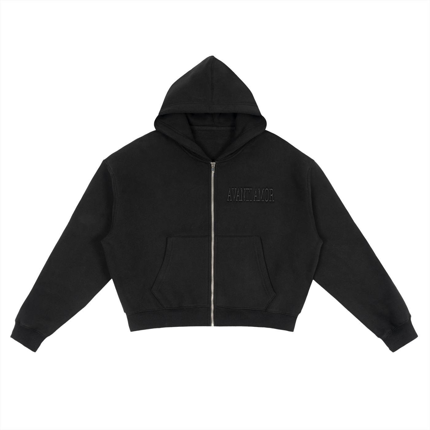AVANTI AMOR Fleece Zip-Up Boxy Hoodie
