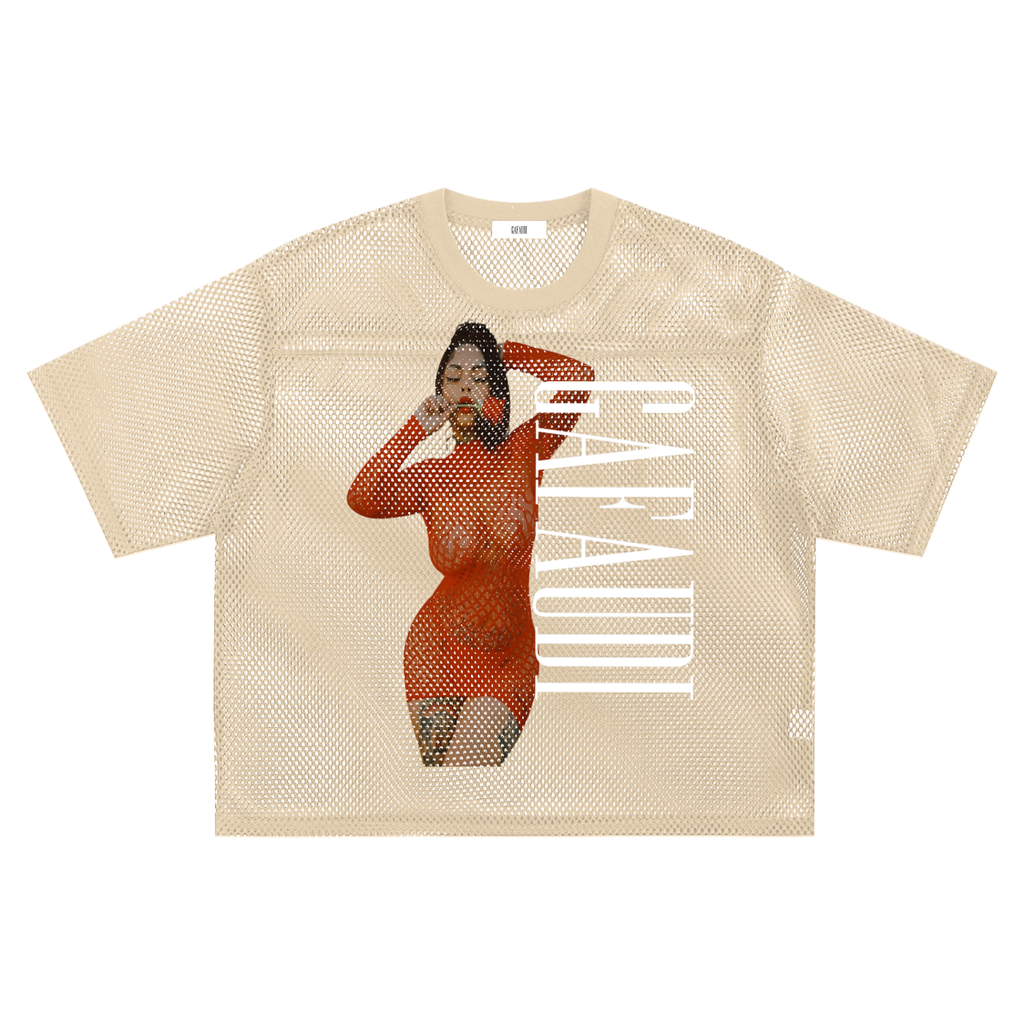 GAFAUDI "BACE ROCK 89" See-through Boxy Net T-Shirt