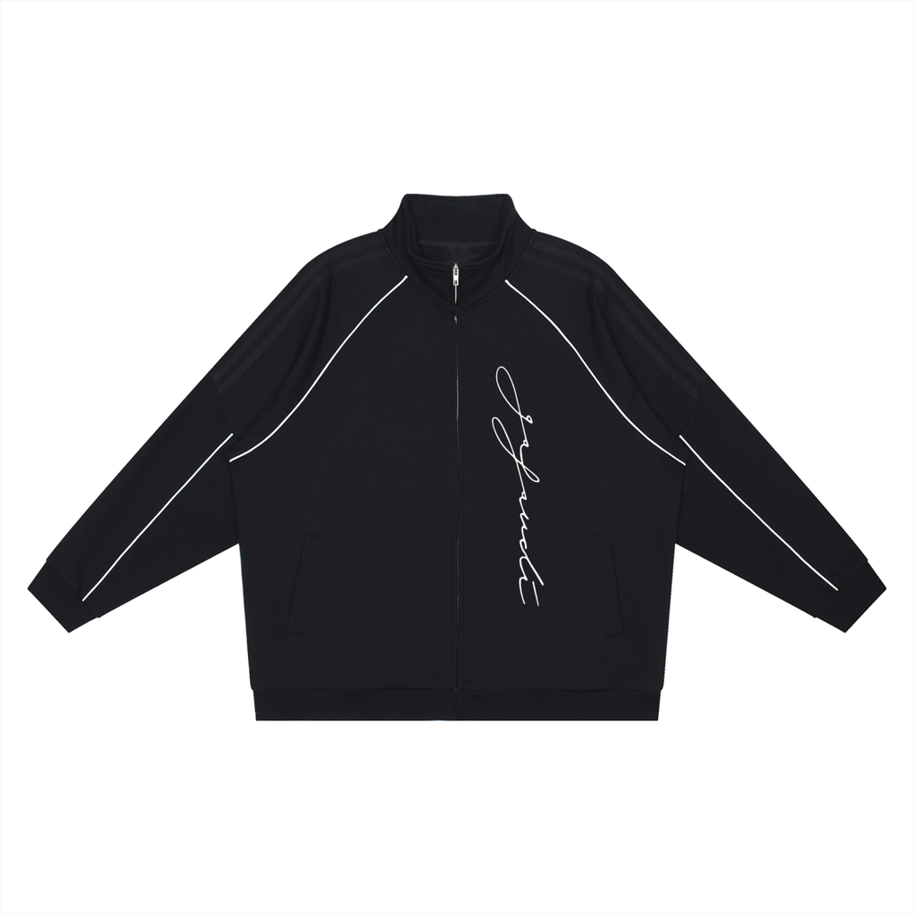 GAFAUDI Reflection Striped Raglan Sleeve  Jacket