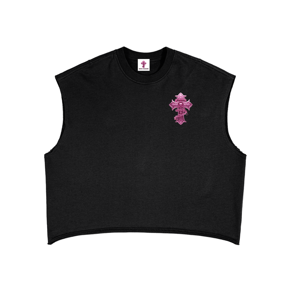 PINK CHROME French Terry Boxy Tank Top