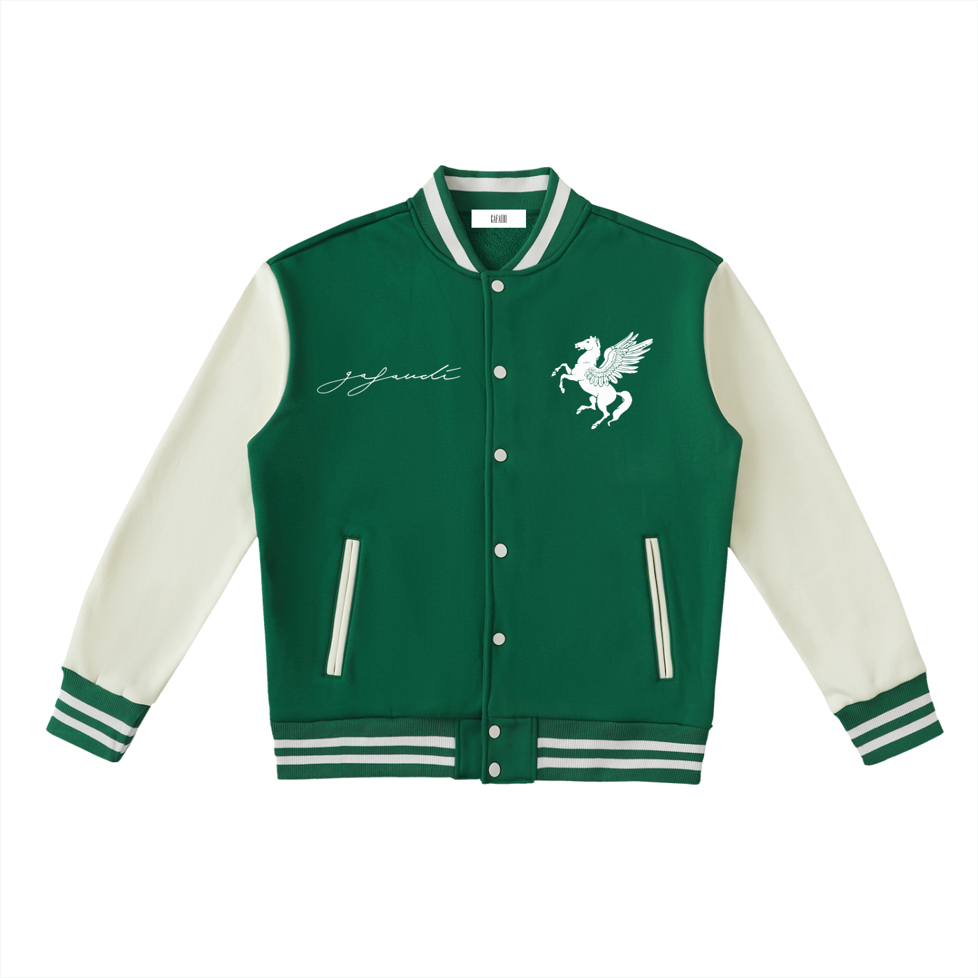 GAFAUDI Two-Tone Fleeced Varsity Jacket