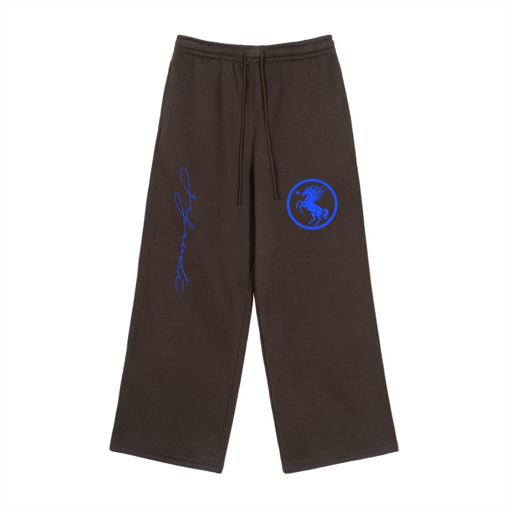 GAFAUDI "Fire Horse" Fleece Drawstring Straight-Leg Sweatpants