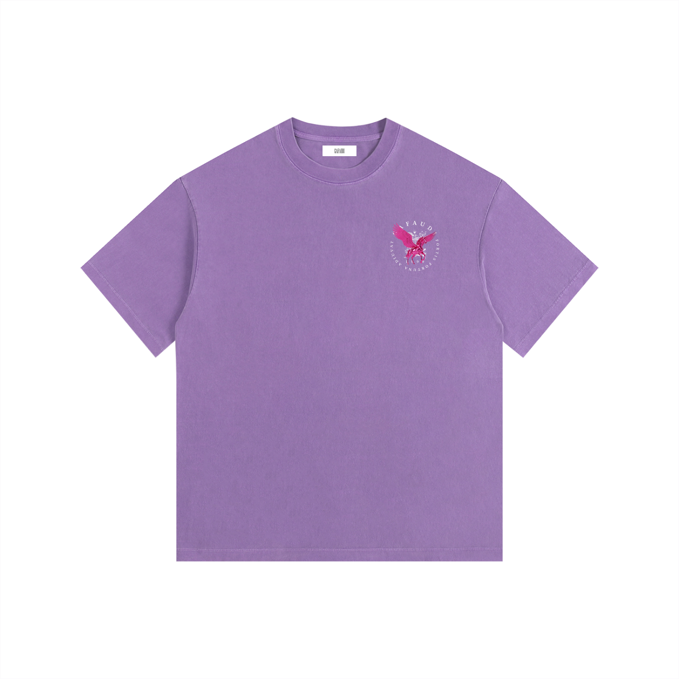 GAFAUDI PINK PEGASUS Vintage Washed Oversized Cotton T-Shirt