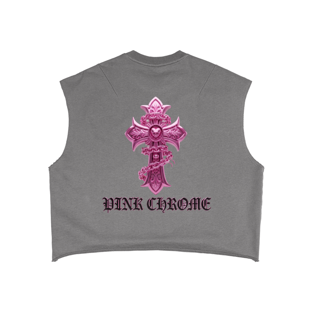 PINK CHROME French Terry Boxy Tank Top