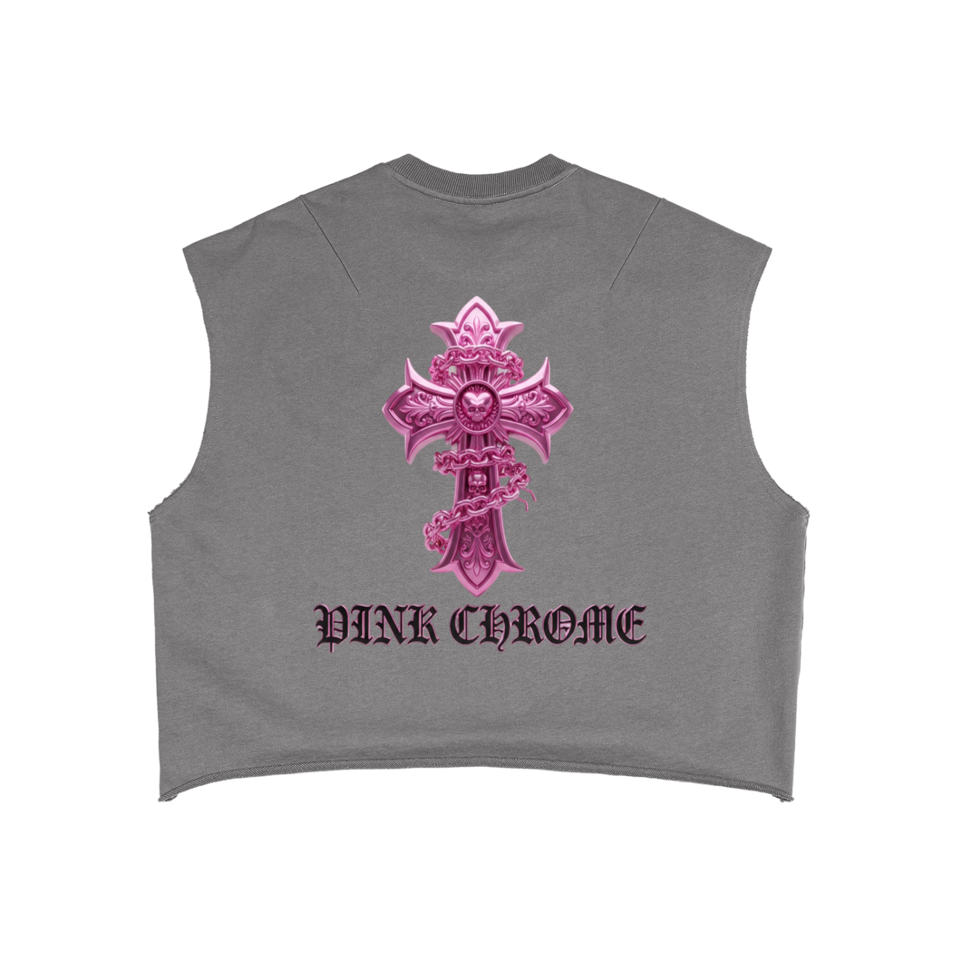 PINK CHROME French Terry Boxy Tank Top
