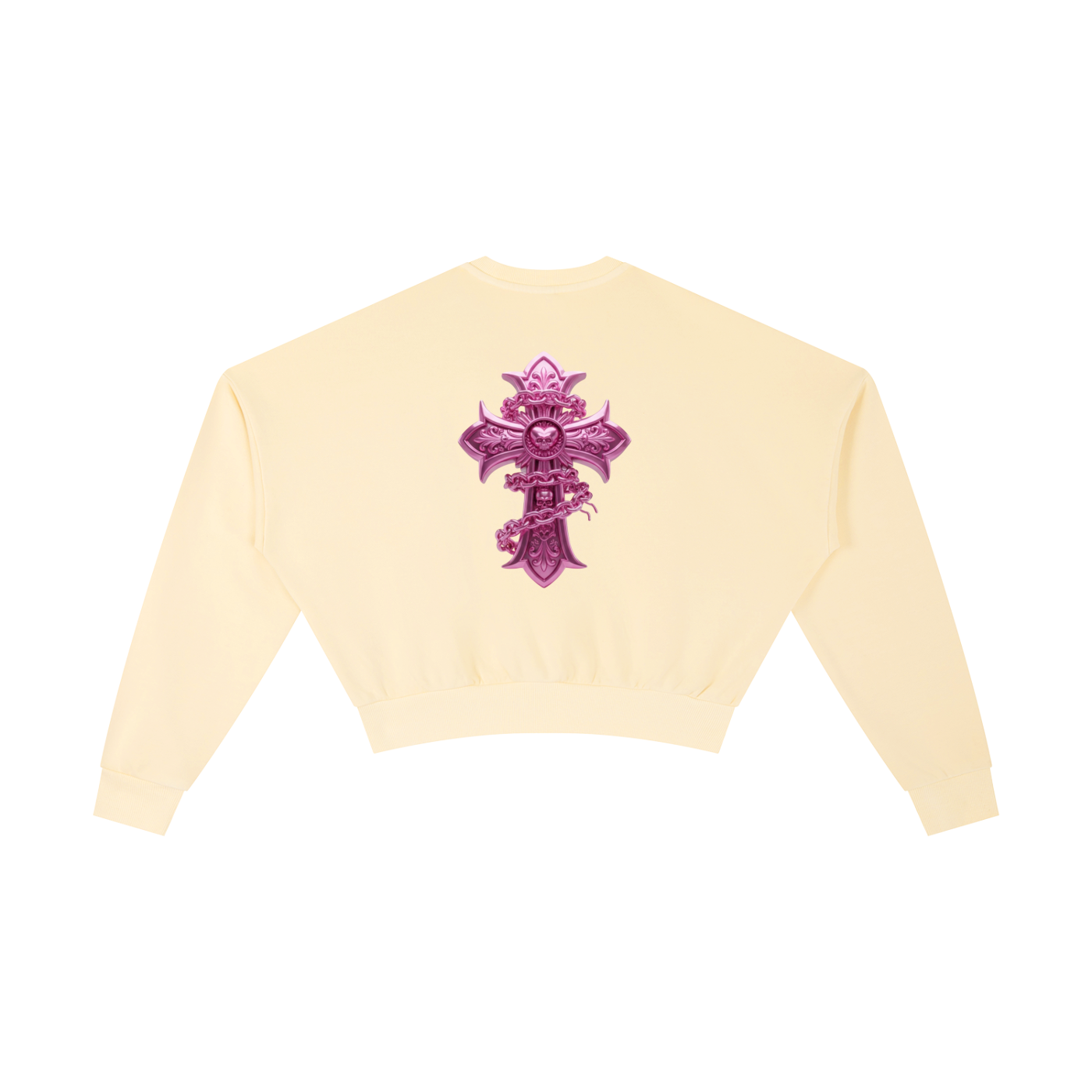 PINK CHROME Vintage Washed Cropped Sweatshirt