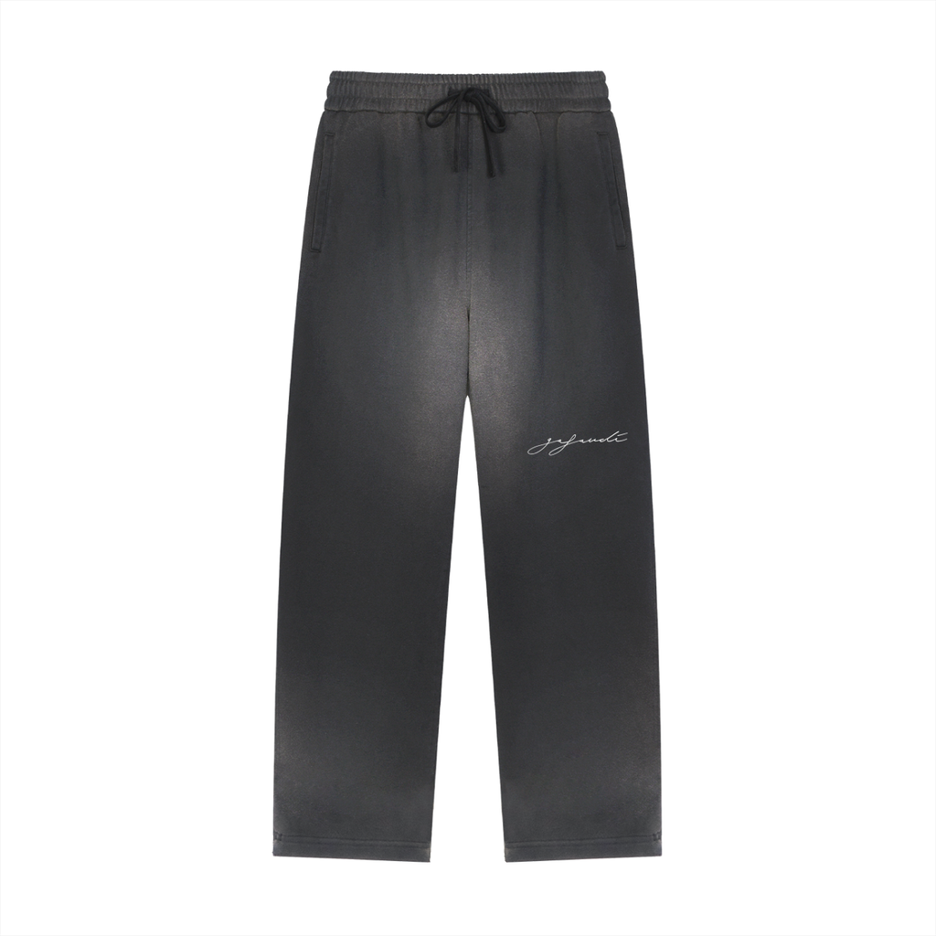 GAFAUDI Sun Fade Raw Edge Straight-Leg Sweatpants