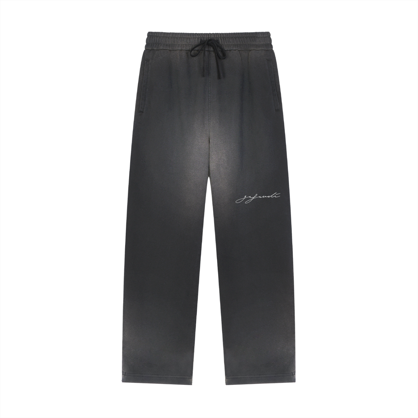 GAFAUDI Sun Fade Raw Edge Straight-Leg Sweatpants