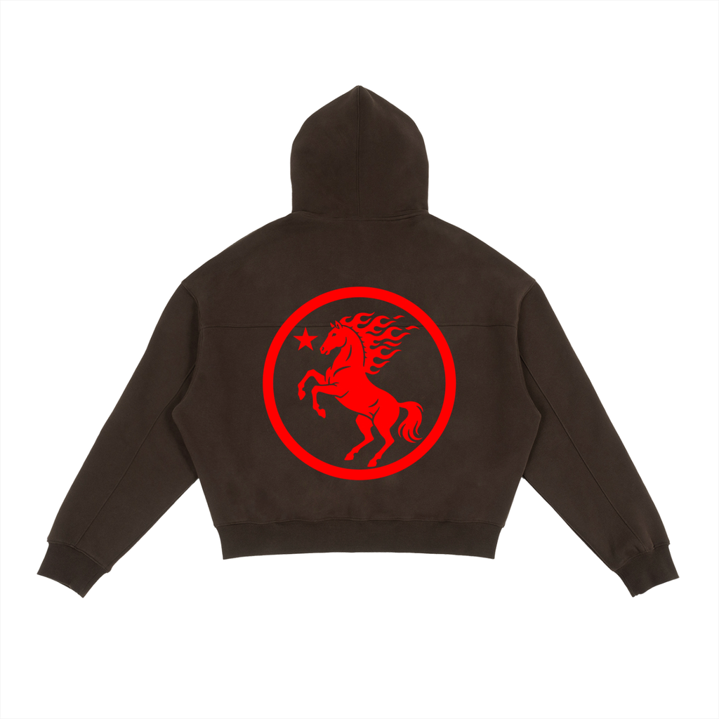 GAFAUDI Fleece Zip-Up Boxy Hoodie