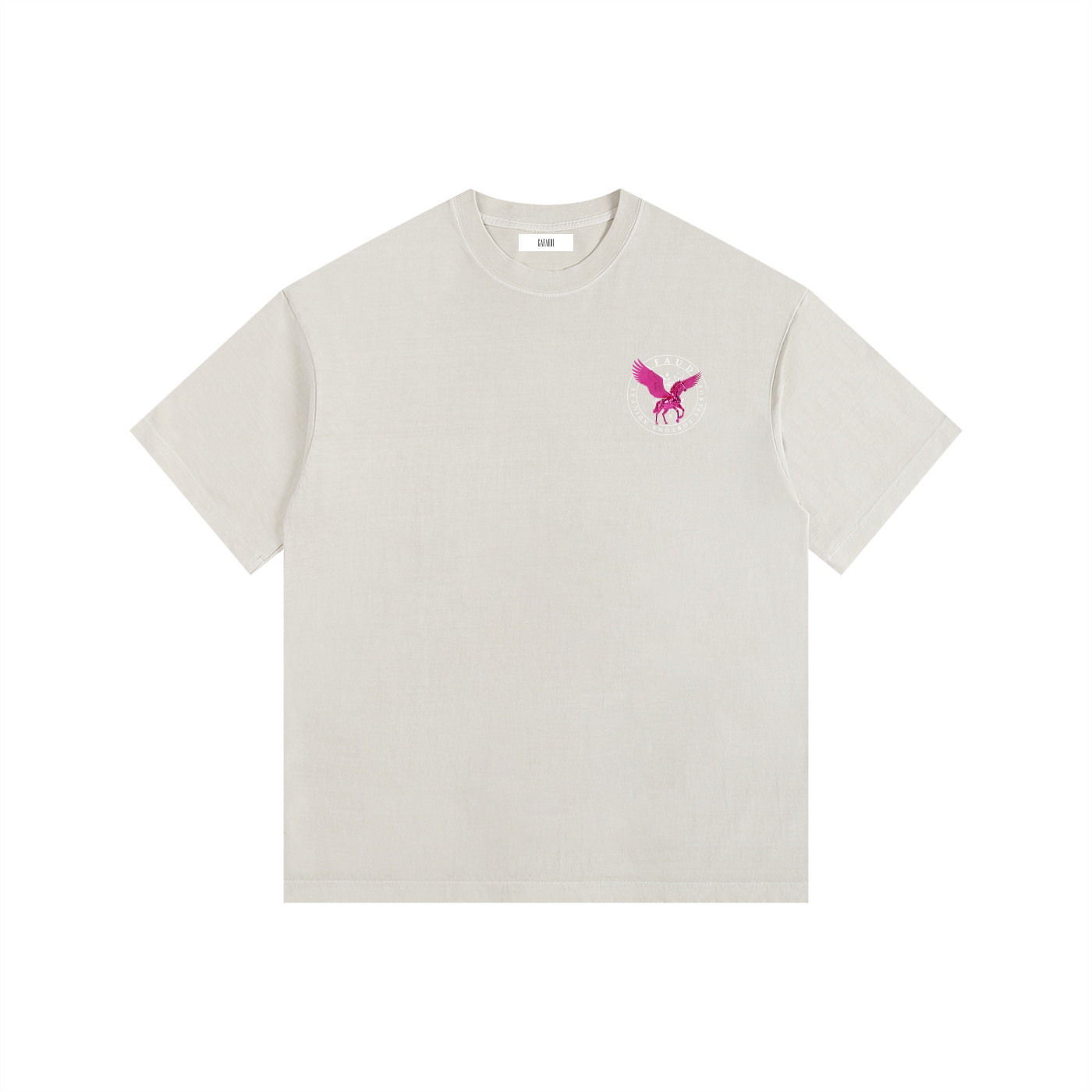 GAFAUDI PINK PEGASUS Vintage Washed Oversized Cotton T-Shirt