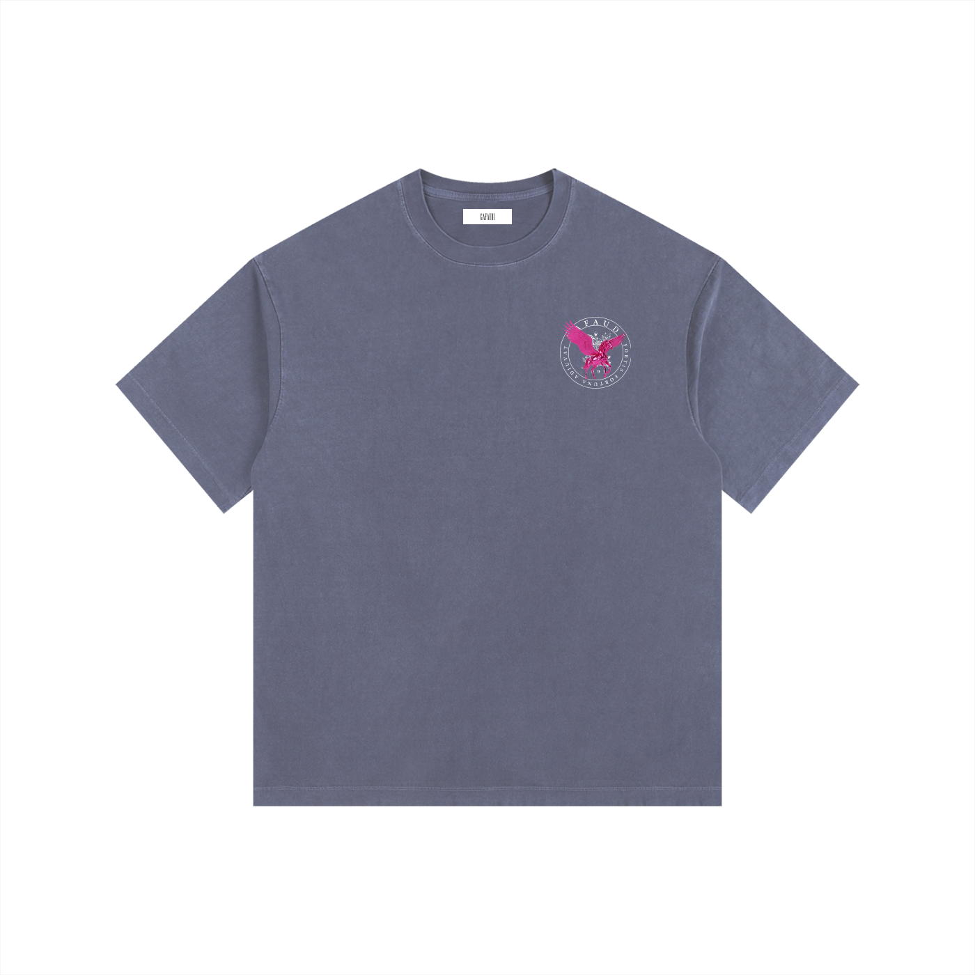 GAFAUDI PINK PEGASUS Vintage Washed Oversized Cotton T-Shirt
