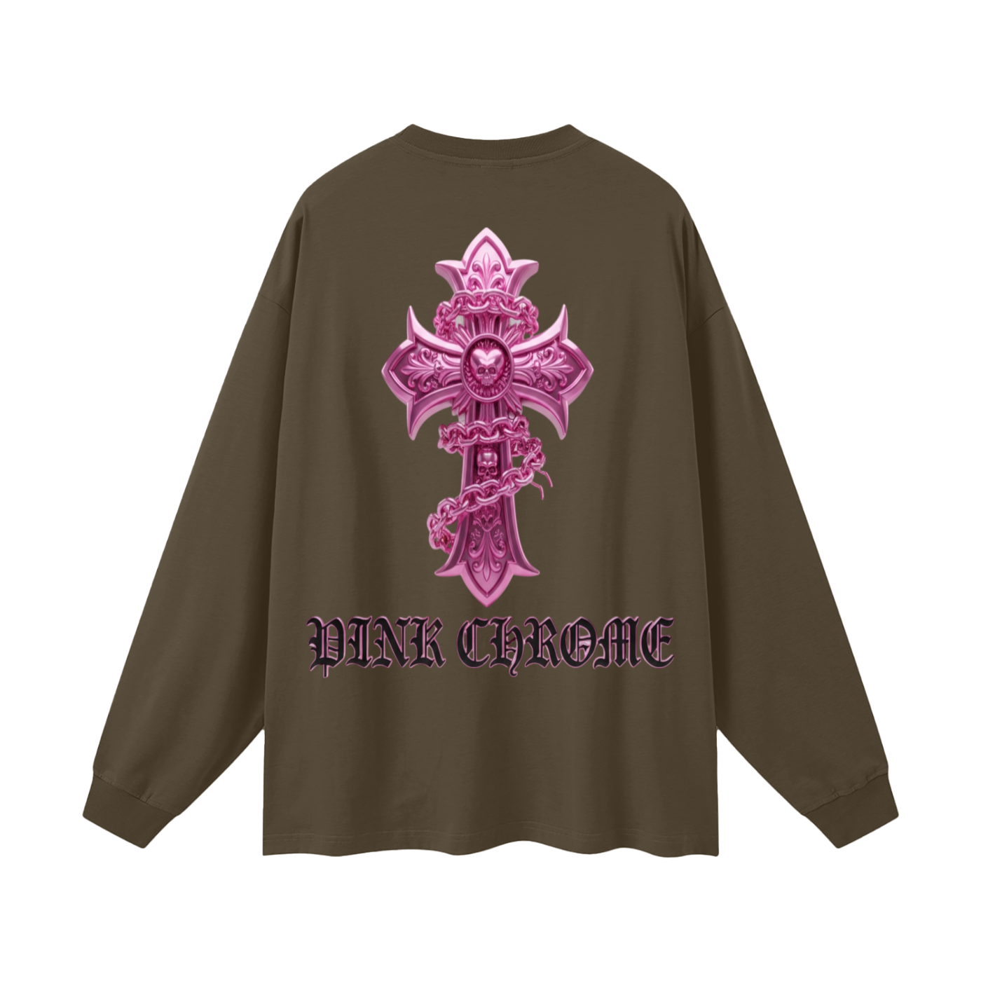PINK CHROME Oversized Unisex Long Sleeve T-Shirt