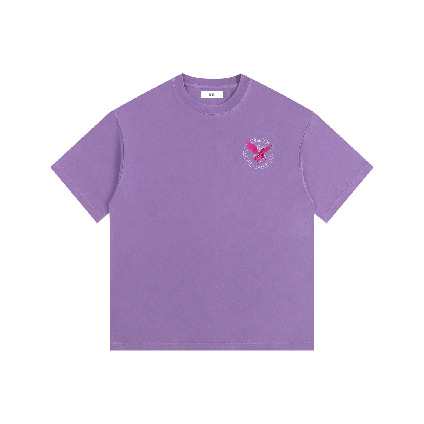 GAFAUDI PINK PEGASUS Vintage Washed Oversized Cotton T-Shirt
