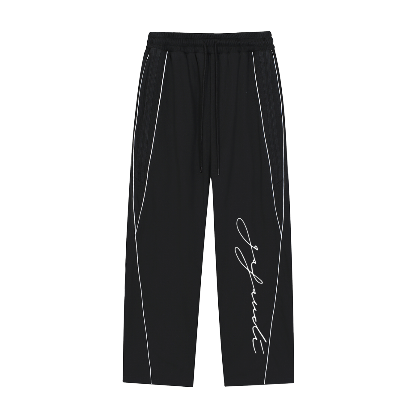 GAFAUDI Reflection Striped Straight-Leg Sweatpants